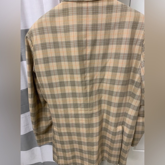KUHLMAN Men’s Plaid‎ Beige Tan Brown Orange Blazer Suit Jacket 40 US 50 EU Long - Picture 3 of 7